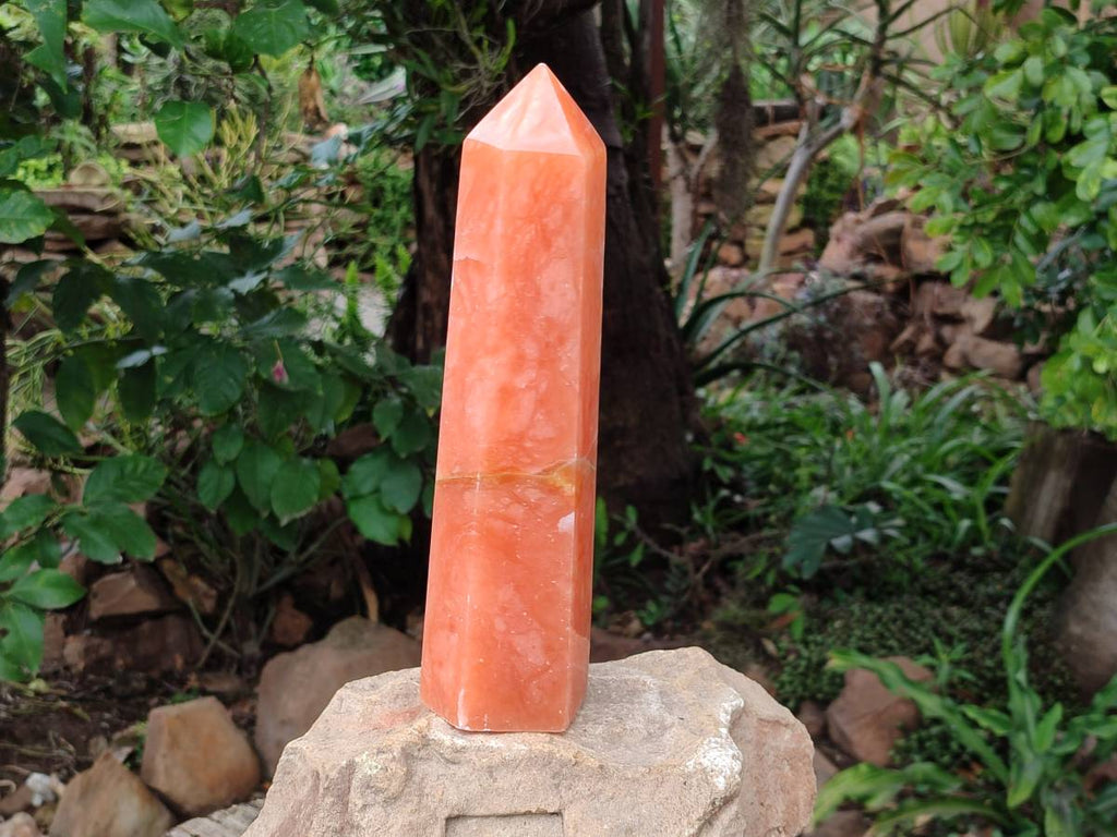 Polished Orange Twist Calcite Standing Tower x 1 From Maevantanana, Madagascar - Toprock Gemstones and Minerals 