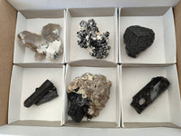 Natural Schorl Black Tourmaline with Associated Minerals x 6 From Erongo, Namibia