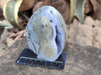 Polished Blue Lace Agate Standing Free Forms x 2 From Nsanje, Malawi - Toprock Gemstones and Minerals 