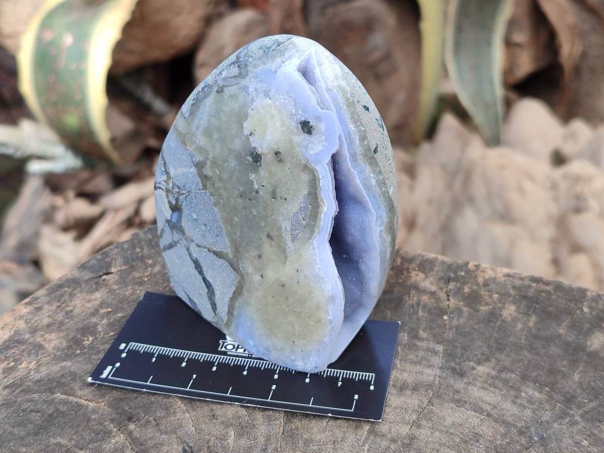 Polished Blue Lace Agate Standing Free Forms x 2 From Nsanje, Malawi - Toprock Gemstones and Minerals 