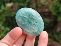 Polished Amazonite Palm Stones x 35 From Madagascar