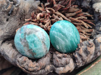 Polished Amazonite Palm Stones x 35 From Madagascar