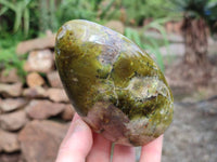 Polished Green Opal Standing Free Form x 3 From Betroka, Madagascar