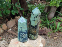 Polished Stromatolite Points x 2 From Katsepy, Madagascar