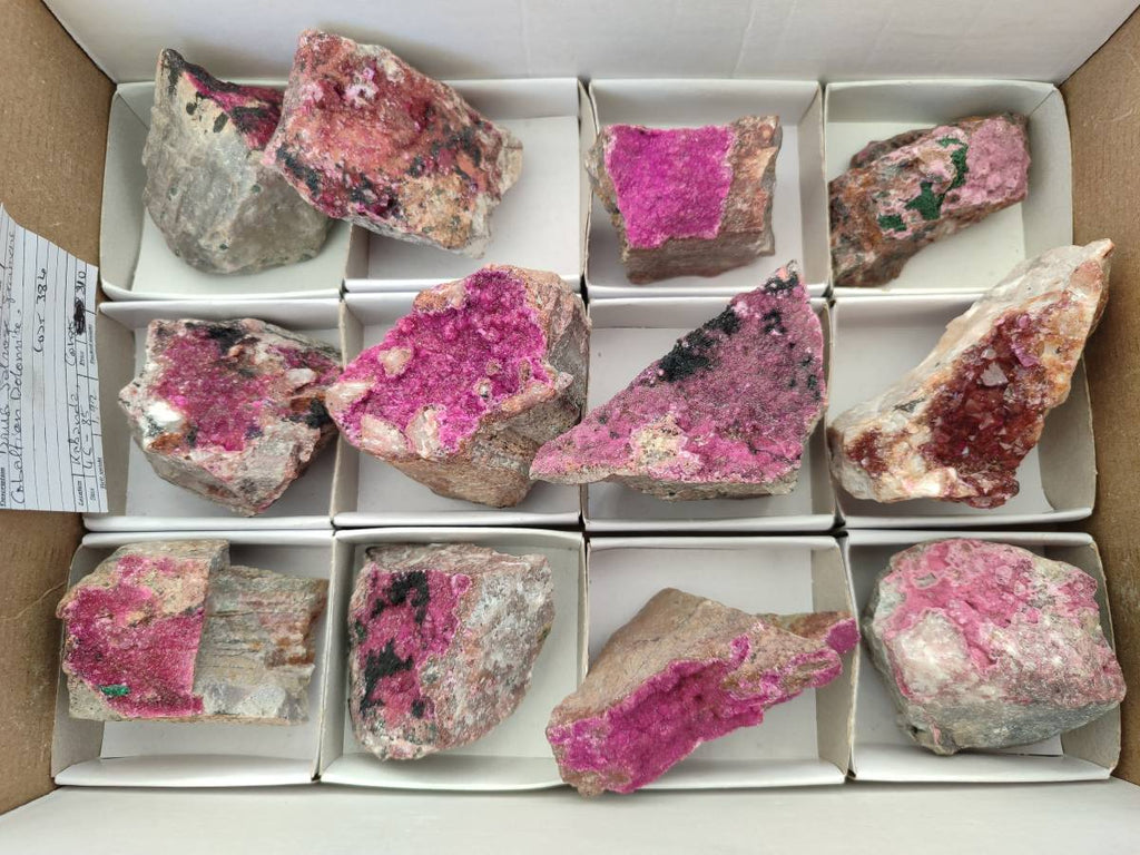 Natural Salrose Cobaltion Dolomite Specimens x 12 From Kakanda, Congo - Toprock Gemstones and Minerals 