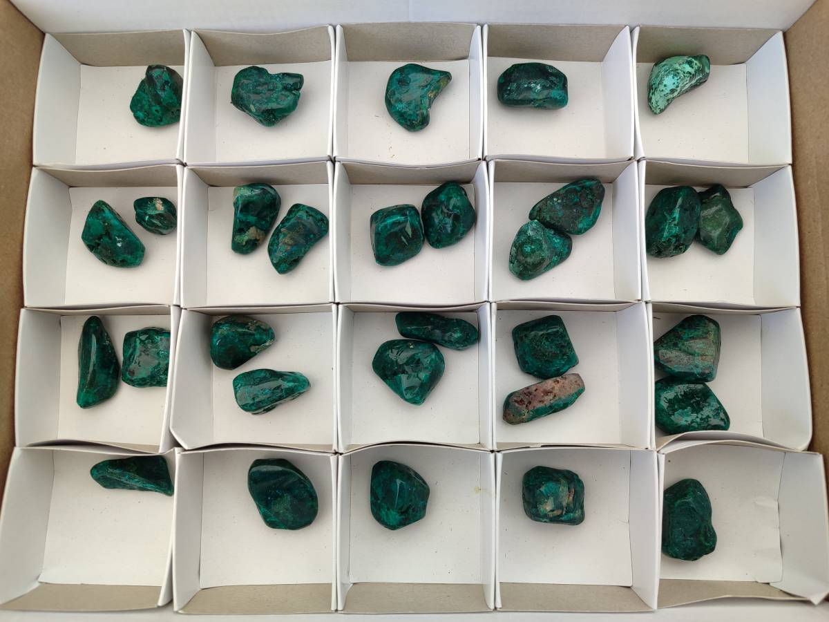 Polished Dioptase Free Forms x 30 From Likasi, Congo - Toprock Gemstones and Minerals 