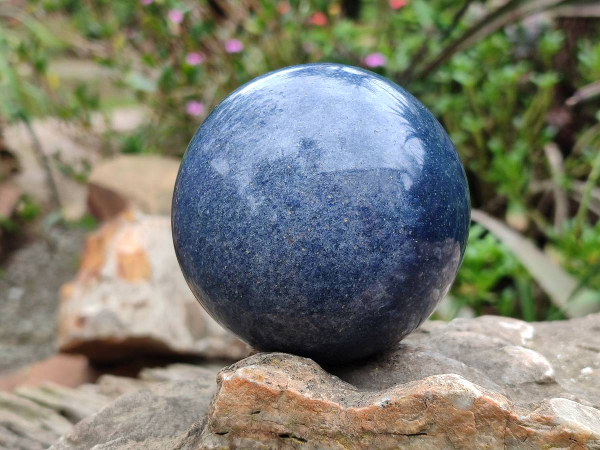 Polished Large Lazulite Spheres x 2 From Madagascar - Toprock Gemstones and Minerals 