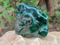 Polished Flower Banded Malachite Free Forms x 6 From Congo