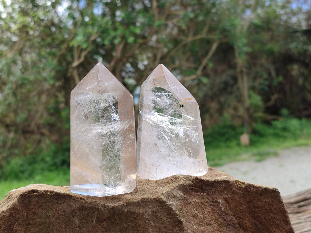 Polished Clear Quartz Crystals x 6 From Madagascar - Toprock Gemstones and Minerals 