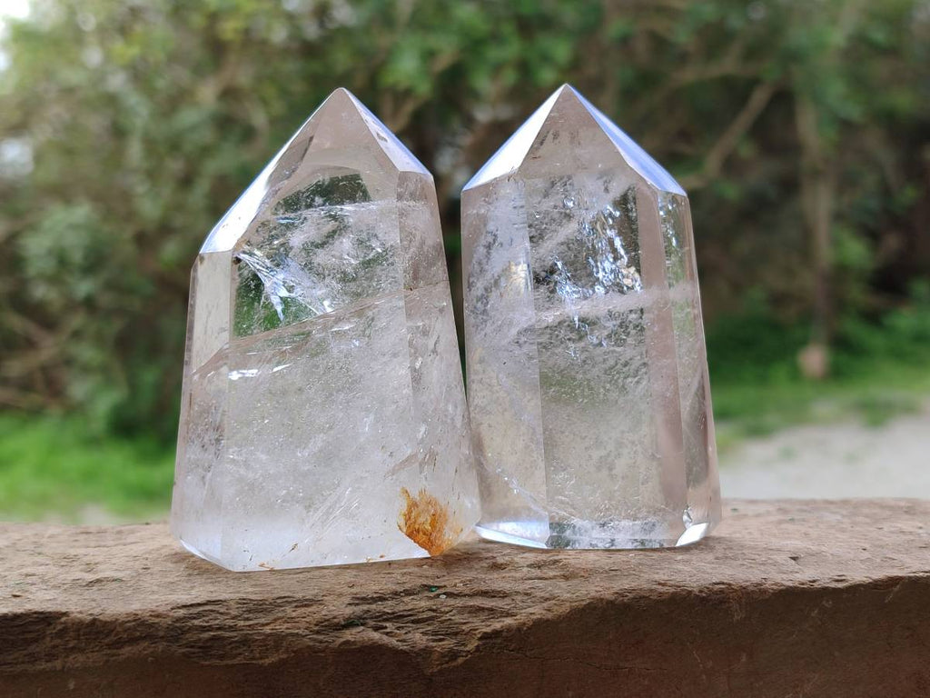 Polished Clear Quartz Crystals x 6 From Madagascar - Toprock Gemstones and Minerals 