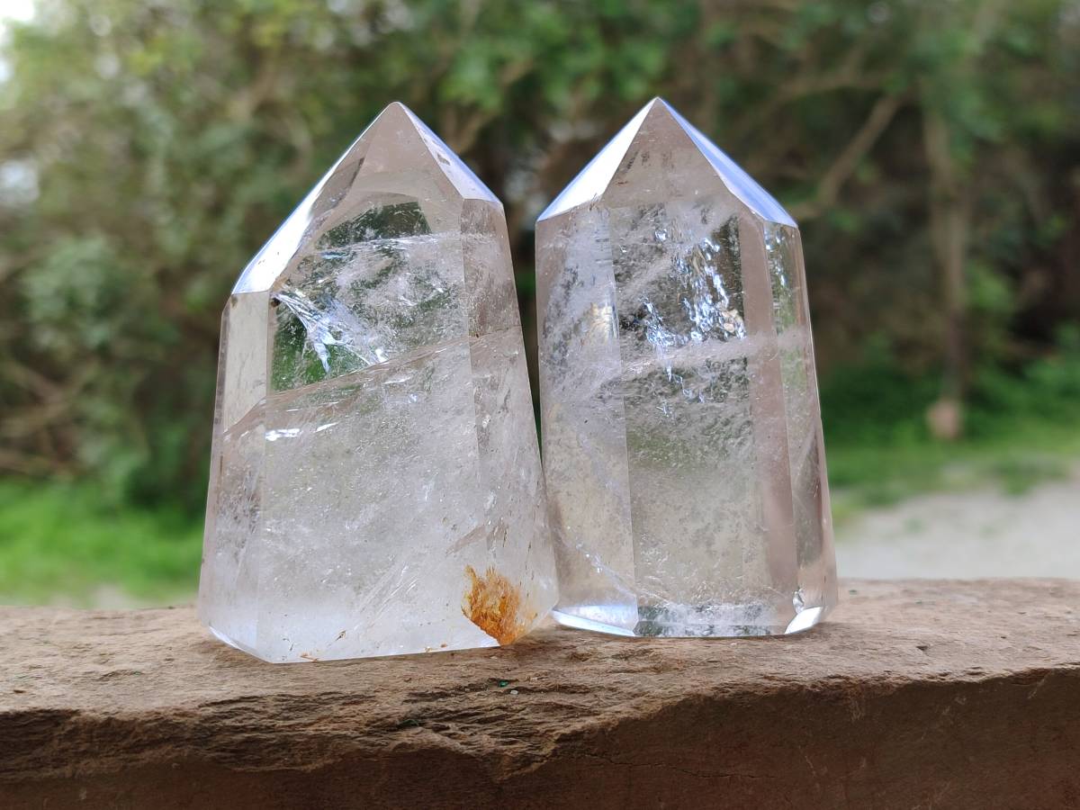 Polished Clear Quartz Crystals x 6 From Madagascar - Toprock Gemstones and Minerals 