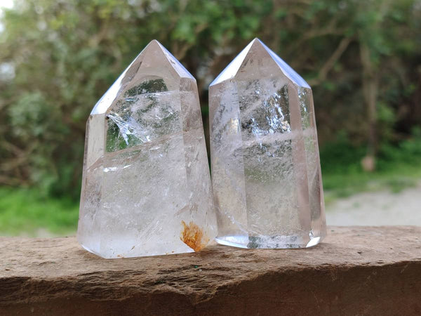 Polished Clear Quartz Crystals x 6 From Madagascar