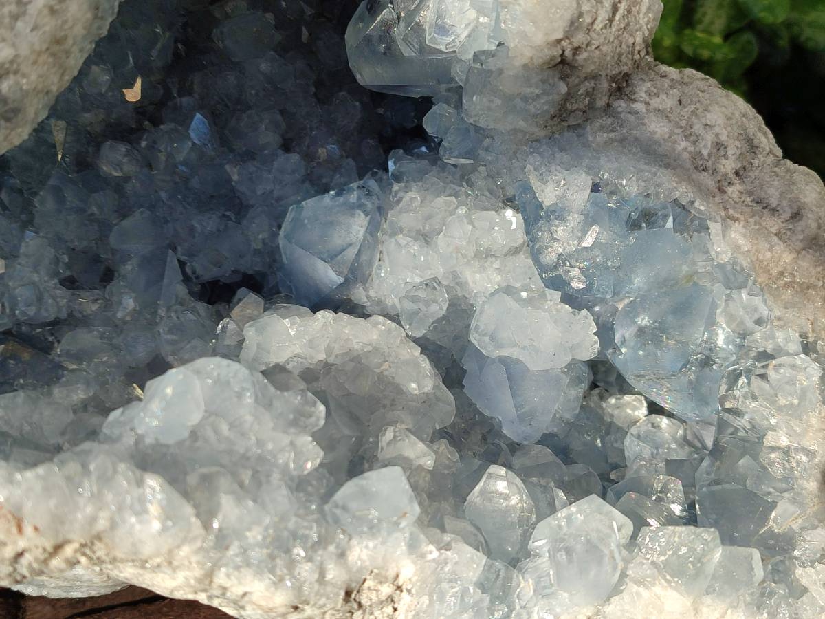 Natural Blue Celestite Geode Specimen x 1 From Sakoany, Madagascar - Toprock Gemstones and Minerals 