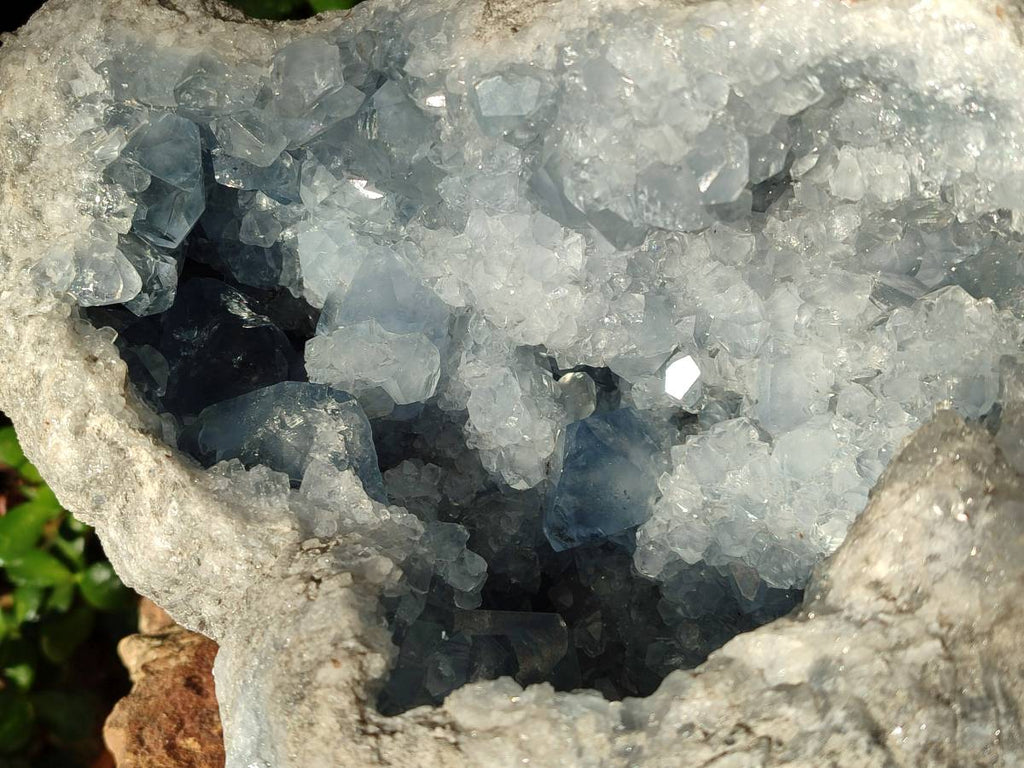 Natural Blue Celestite Geode Specimen x 1 From Sakoany, Madagascar - Toprock Gemstones and Minerals 