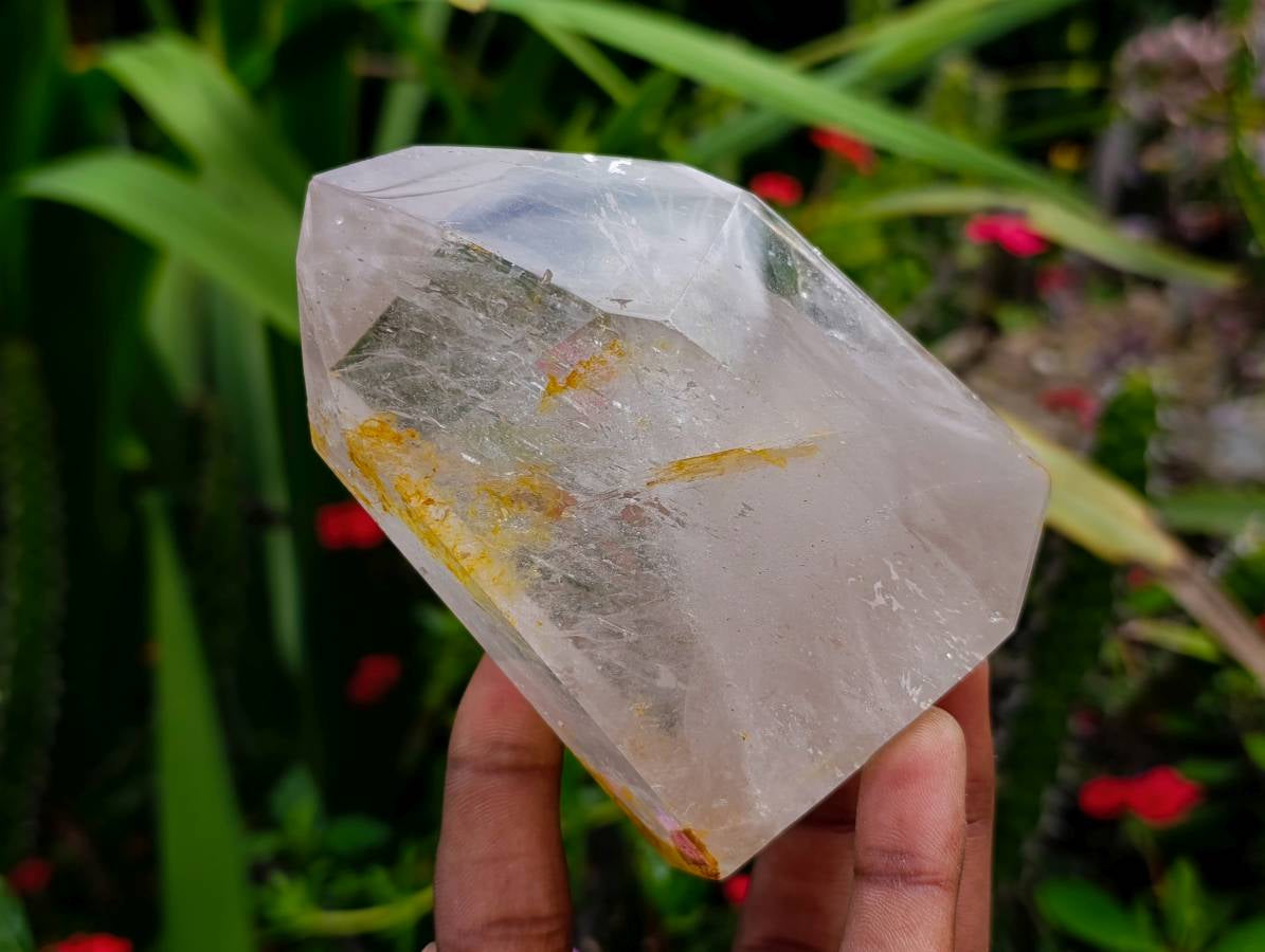 Polished Window Quartz Crystals x 3 From Madagascar - Toprock Gemstones and Minerals 