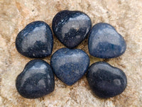 Polished Lazulite Hearts x 35 From Madagascar