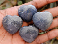Polished Lazulite Hearts x 35 From Madagascar