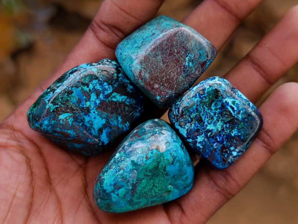 Polished Shattuckite Free Forms x 35 From Congo - Toprock Gemstones and Minerals 