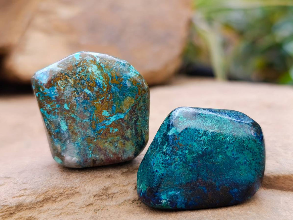 Polished Shattuckite Free Forms x 35 From Congo - Toprock Gemstones and Minerals 
