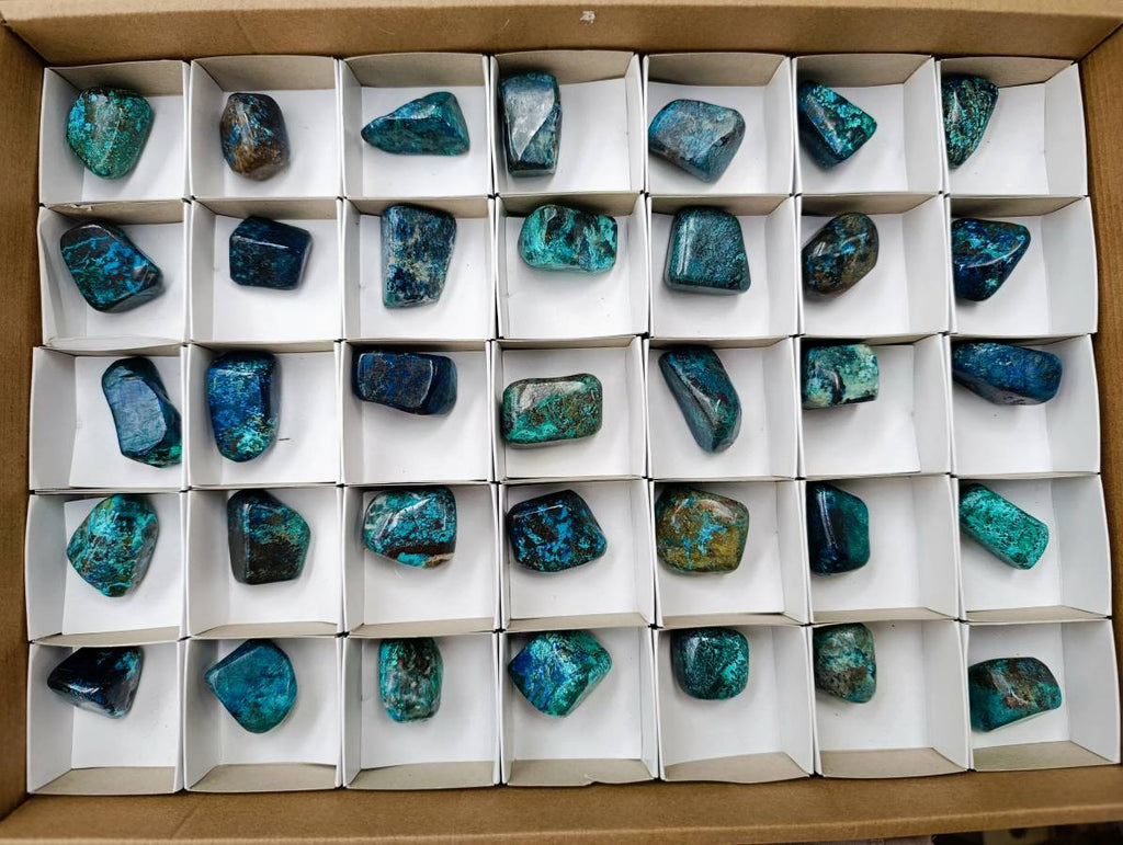 Polished Shattuckite Free Forms x 35 From Congo - Toprock Gemstones and Minerals 