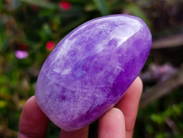 Polished Purple Chevron Amethyst Standing Free Form x 6 from Ankazobe, Madagascar