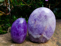 Polished Purple Chevron Amethyst Standing Free Form x 6 from Ankazobe, Madagascar