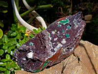 Natural Silky Ball Malachite and Drusy Quartz On Dolomite Matrix Specimen x 1 From Mindingi Mine, Kambove, Congo