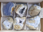 Natural Blue Lace Agate Geode Specimens x 6 From Nsanje, Malawi - Toprock Gemstones and Minerals 