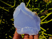 Natural Blue Lace Agate Geode Specimens x 6 From Nsanje, Malawi