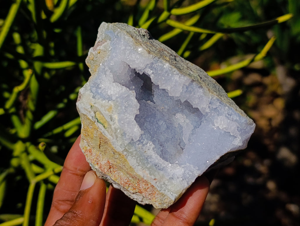 Natural Blue Lace Agate Geode Specimens x 6 From Nsanje, Malawi - Toprock Gemstones and Minerals 