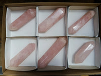 Polished Double Terminated Rose Quartz Crystals x 6 From Madagascar