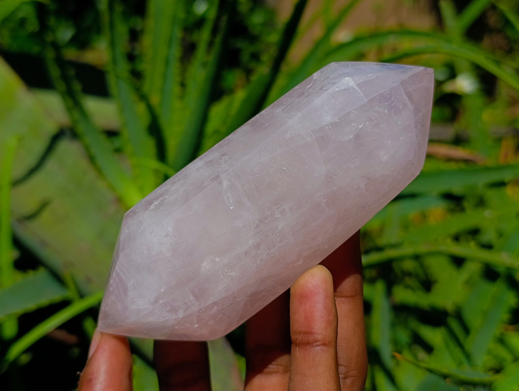 Polished Double Terminated Rose Quartz Crystals x 6 From Madagascar - Toprock Gemstones and Minerals 