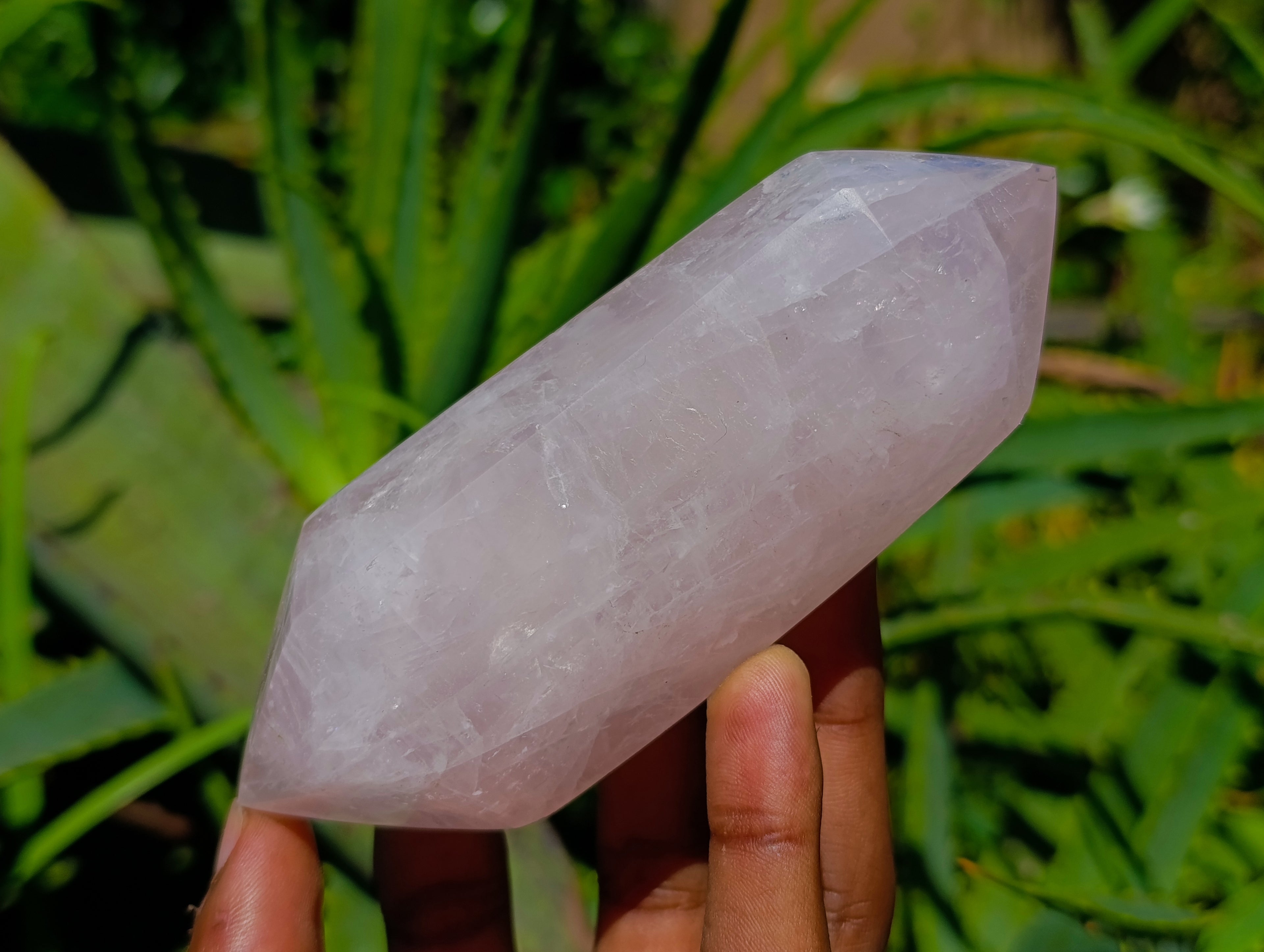 Polished Double Terminated Rose Quartz Crystals x 6 From Madagascar - Toprock Gemstones and Minerals 