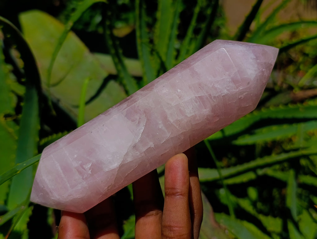 Polished Double Terminated Rose Quartz Crystals x 6 From Madagascar - Toprock Gemstones and Minerals 