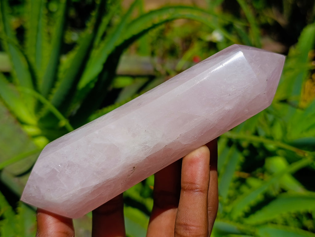 Polished Double Terminated Rose Quartz Crystals x 6 From Madagascar - Toprock Gemstones and Minerals 