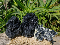 Natural Schorl Black Tourmaline Specimens x 3 From Erongo, Namibia