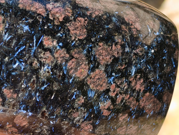 Polished Blue Iolite, Water Sapphire Standing Free Form And Point x 2 From Madagascar
