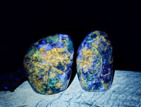 Polished Emerald Mica 'Mutokolite' Standing Free Forms x 5 From Mutoko, Zimbabwe