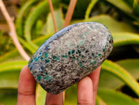 Polished Emerald Mica 'Mutokolite' Standing Free Forms x 5 From Mutoko, Zimbabwe