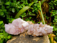 Natural Spirit Amethyst Quartz Clusters And One Limonite Yellow White Cluster x 6 From Boekenhouthoek, South Africa