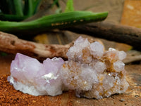 Natural Spirit Amethyst Quartz Clusters And One Limonite Yellow White Cluster x 6 From Boekenhouthoek, South Africa