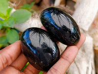 Polished Black Tourmaline Galets x 12 From Madagascar