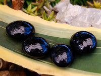 Polished Black Tourmaline Galets x 12 From Madagascar