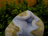 Polished Blue Lace Agate Geode Standing Free Form x 1 From Nsanje, Malawi
