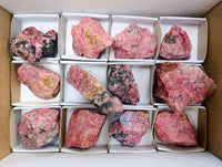 Natural Rhodonite Cobbed Specimens x 12 From Rhusinga, Zimbabwe