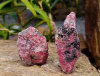 Natural Rhodonite Cobbed Specimens x 12 From Rhusinga, Zimbabwe