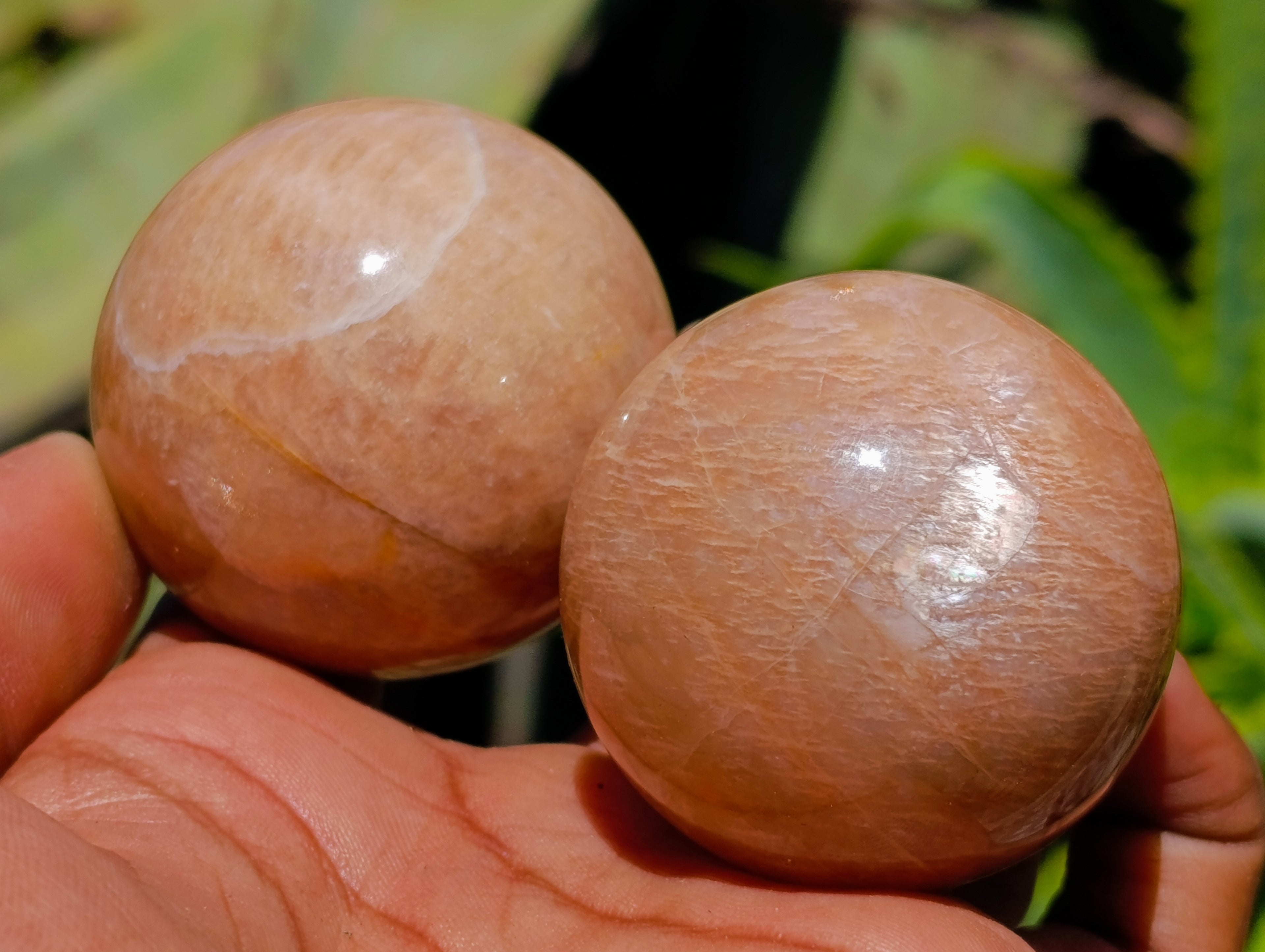 Polished Runestone Feldspar Spheres x 6 From Zimbabwe - Toprock Gemstones and Minerals 