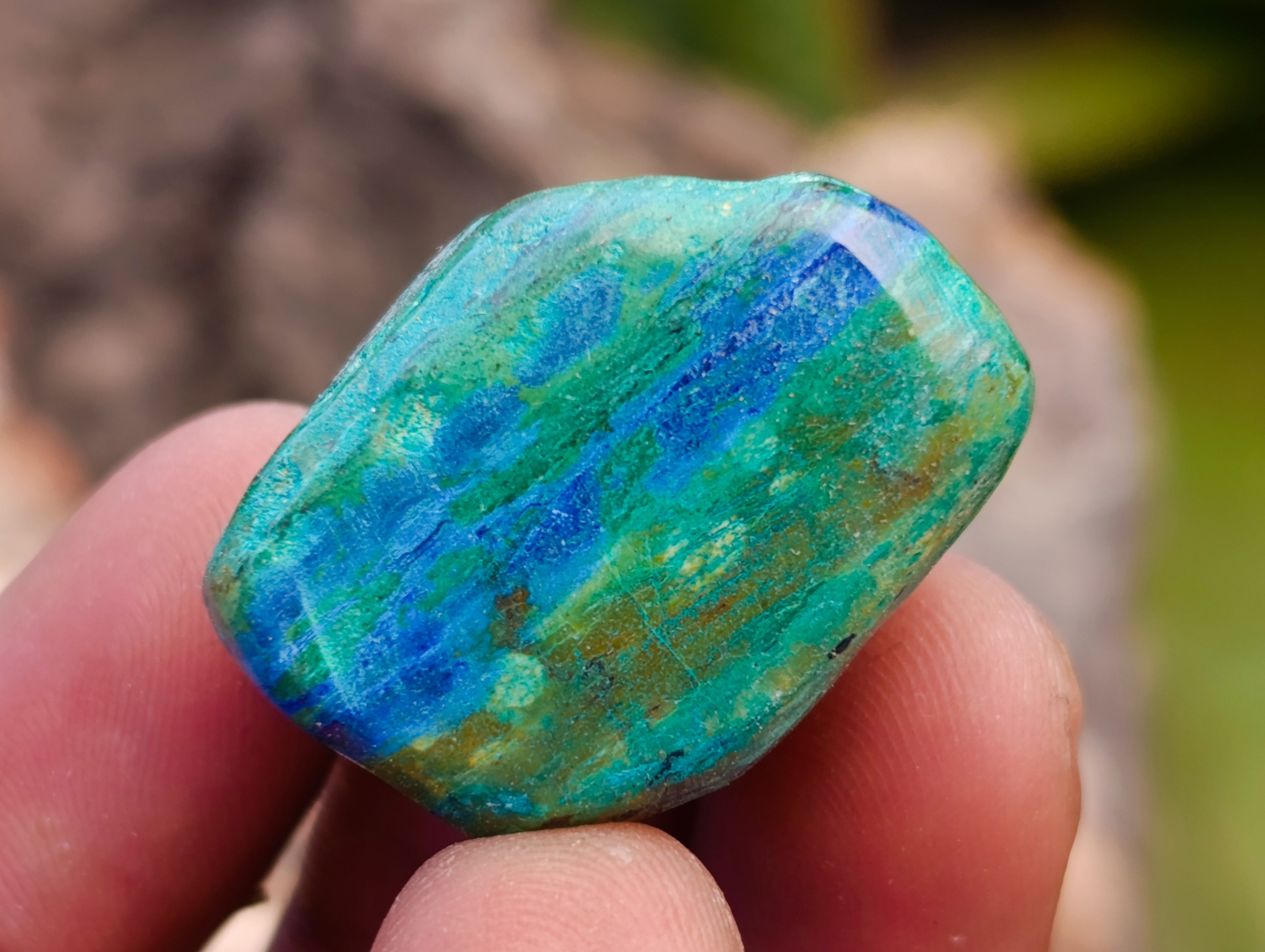 Polished Azurite And Flower Banded Malachite Free Forms x 70 From Congo - Toprock Gemstones and Minerals 