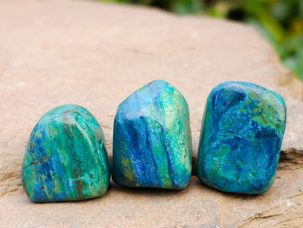 Polished Azurite And Flower Banded Malachite Free Forms x 70 From Congo - Toprock Gemstones and Minerals 