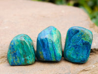 Polished Azurite And Flower Banded Malachite Free Forms x 70 From Congo
